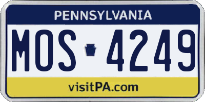 PA license plate MOS4249