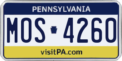 PA license plate MOS4260