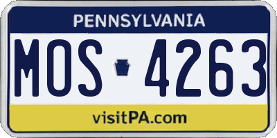 PA license plate MOS4263