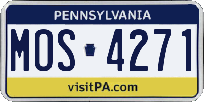 PA license plate MOS4271
