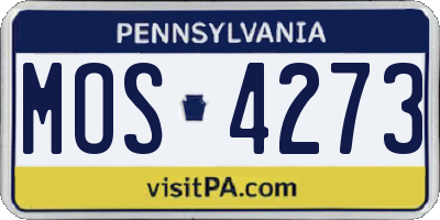 PA license plate MOS4273