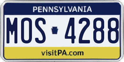 PA license plate MOS4288