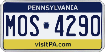 PA license plate MOS4290