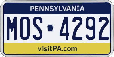 PA license plate MOS4292