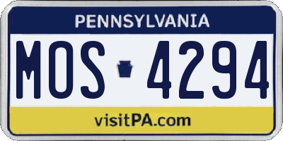 PA license plate MOS4294