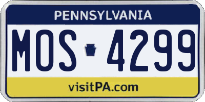PA license plate MOS4299