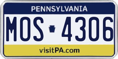 PA license plate MOS4306
