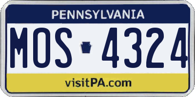 PA license plate MOS4324