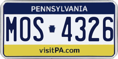 PA license plate MOS4326