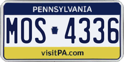 PA license plate MOS4336