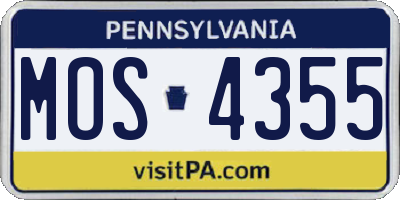 PA license plate MOS4355