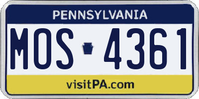 PA license plate MOS4361