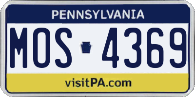 PA license plate MOS4369