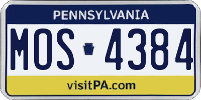 PA license plate MOS4384