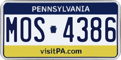 PA license plate MOS4386