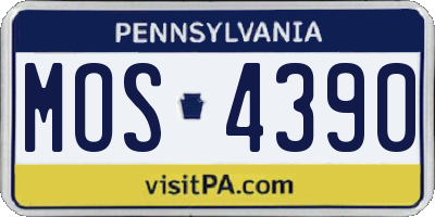PA license plate MOS4390