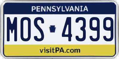 PA license plate MOS4399