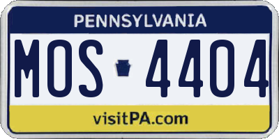 PA license plate MOS4404
