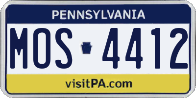 PA license plate MOS4412