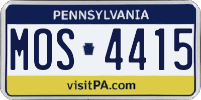 PA license plate MOS4415