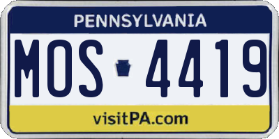 PA license plate MOS4419