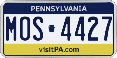 PA license plate MOS4427