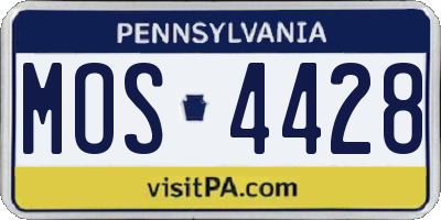 PA license plate MOS4428