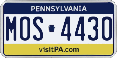 PA license plate MOS4430