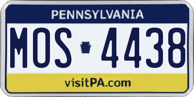 PA license plate MOS4438