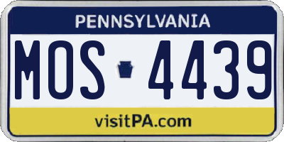 PA license plate MOS4439