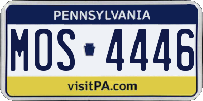 PA license plate MOS4446