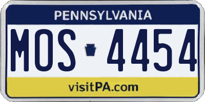 PA license plate MOS4454