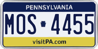PA license plate MOS4455