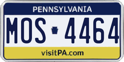 PA license plate MOS4464
