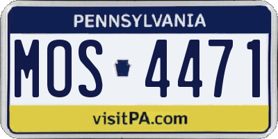 PA license plate MOS4471