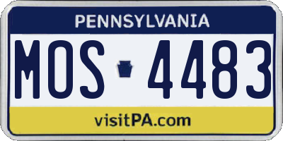 PA license plate MOS4483