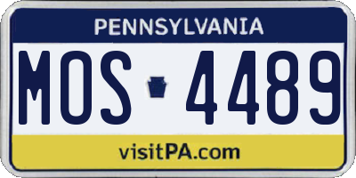 PA license plate MOS4489