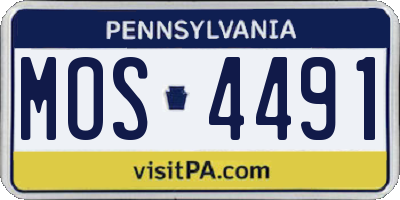 PA license plate MOS4491