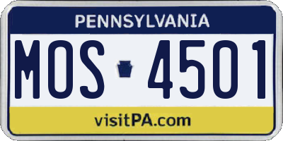 PA license plate MOS4501