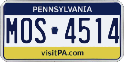 PA license plate MOS4514