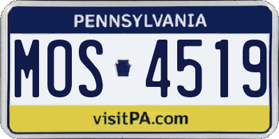 PA license plate MOS4519