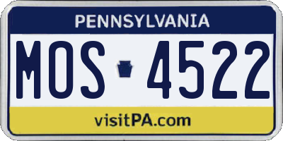 PA license plate MOS4522
