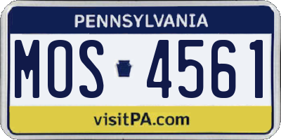 PA license plate MOS4561