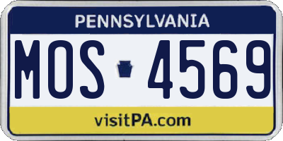 PA license plate MOS4569