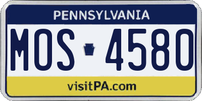 PA license plate MOS4580