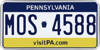 PA license plate MOS4588