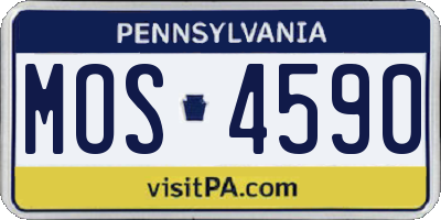 PA license plate MOS4590