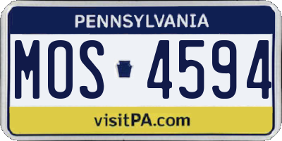 PA license plate MOS4594