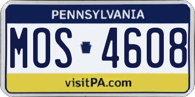 PA license plate MOS4608