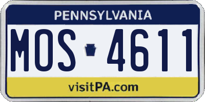 PA license plate MOS4611